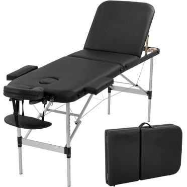 BestMassage Table de Massage en Aluminium Lit de Massage Portable 73 Pouces de Long Hauteur Réglable 3 Étuis Pliants de Transport Berceau pour le Visage, Noir