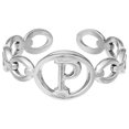 thumbnail image 1 of TIMIFIS Silver Rings Titanium Steel Plated 26 Letter English Opening Finger Hollow Valentine'S Day Gift, 1 of 1
