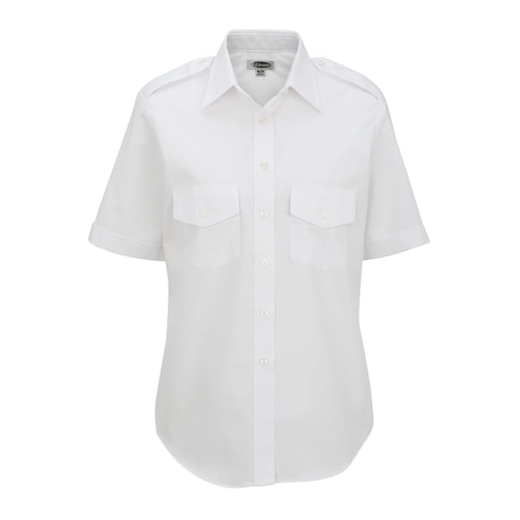 Ed Garments Women's Short Sleeve Performance Navigator Shirt, WHITE, X-Small