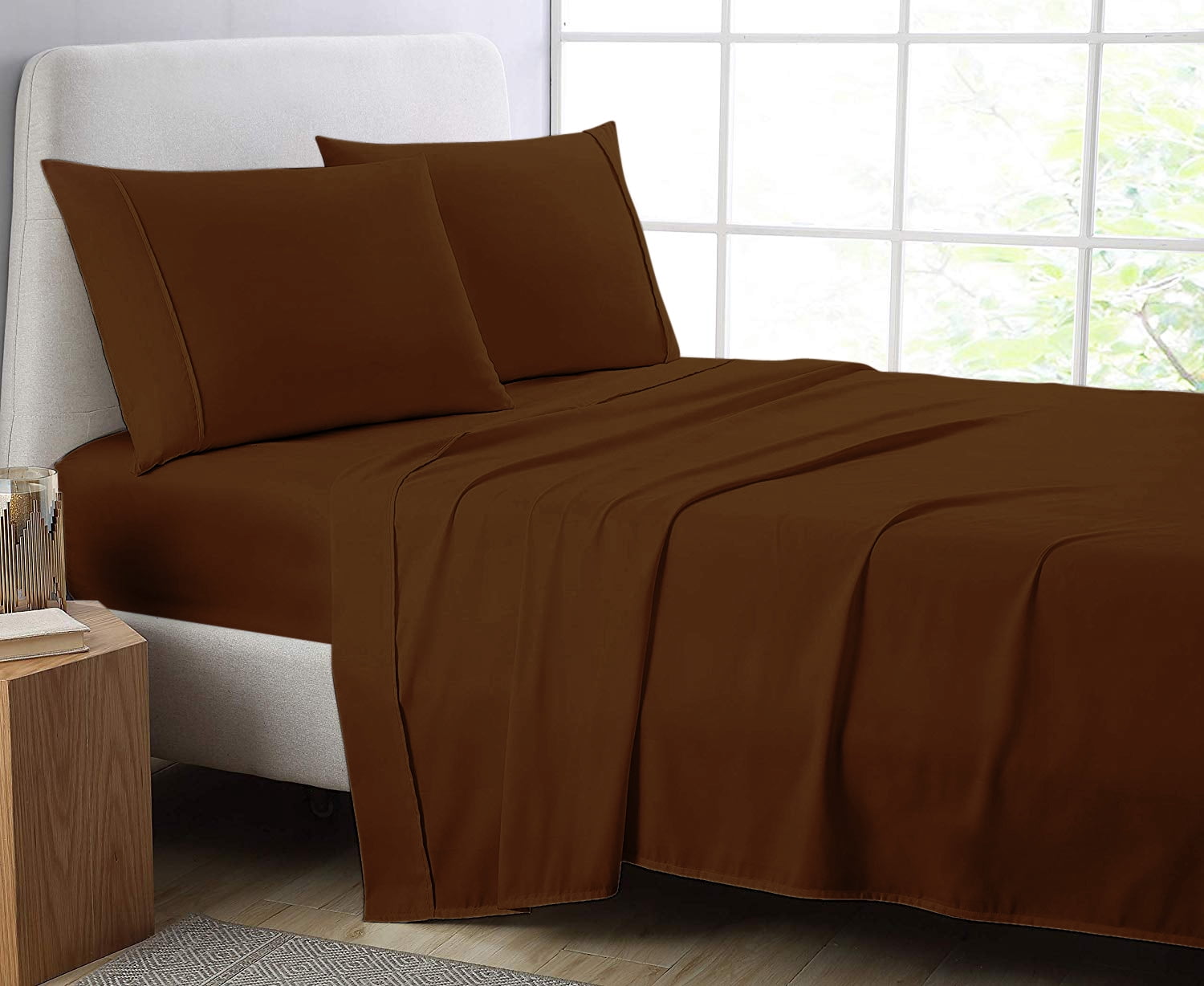 Cotton Metrics 4pc Sheet Set 600TC 100% Organic Cotton 4pc Bedding Set (Fitted sheet, Flat sheet, 2 Pillowcases) All Sizes & Colors