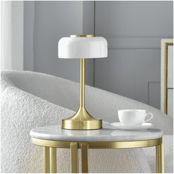 Better Homes & Gardens Lampe de table portable en verre opalin, rechargeable