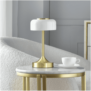 Better Homes & Gardens Portable Milk Glass Table Lamp, Rechargeable