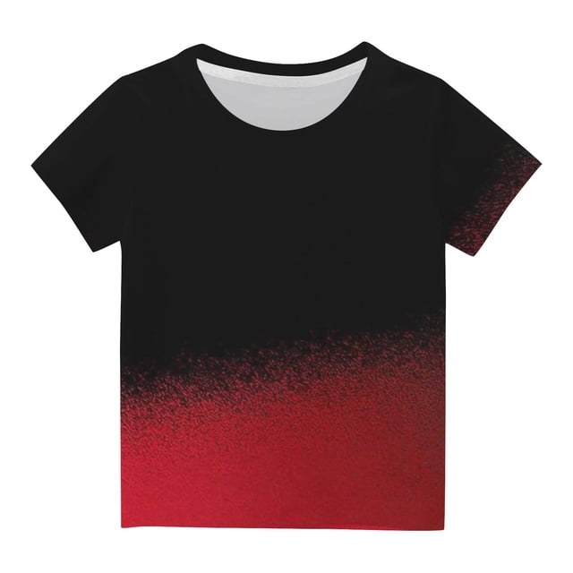 Plebaso T-Shirt à Manches Courtes pour Bébés Garçons Filles, Couleur Dégradée, Col Rond, Haut, Vêtements d'Été pour Bébé