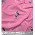 thumbnail image 1 of Soimoi Modal Satin Fabric Dragonfly & Texture Print Sewing Fabric Yard 42 Inch Wide, 1 of 3
