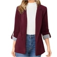 thumbnail image 3 of QIPOPIQ Vestes Décontractées pour Femmes à Manches Longues, à Revers Tendance, à Manches Retroussables, à devant Ouvert, Blazer Léger avec Poches, Liquidation, 3 of 8
