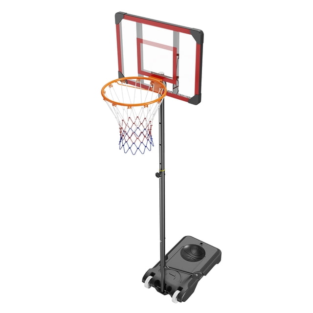 KFFKFF Basketball Ensemble Comprenant un Système de Panneau Arrière portable Réglable de 5 à 7 Pi avec un Cerceau et un But de 28 Pouces. l'Ensemble Comprend une base Robuste Pouvant Être Remplie d'Eau Ou de Sable, un Poteau en Acier et des Roues Intégrées pour une Portabilité Facile. le Panneau Arrière Est Fait de Matériaux Résistants aux Intempéries, et le Filet en nylon Est durable pour une Utilisation Intérieure et Extérieure. Convient aux Enfants et aux Adultes, Ce Cerceau de Basketball Est Idéal pour les Jeux Récréatifs dans les Cours Arrière, les Parcs Ou les Écoles.