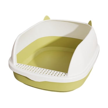 High Sided Cat Pet Litter Tray Sandbox Deep Loo with Sifting Litter Pedal Pan Cat Potty Toilet Cat Bedpan for Kitty Rabbit S