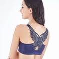 thumbnail image 3 of Womens Solid Bra Wire Free Underwear Front Closure Butterfly Backless Bra, 3 of 9