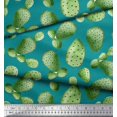 thumbnail image 3 of Soimoi Green Silk Fabric Cactus Tree Print Fabric by the Yard 42 Inch Wide, 3 of 5