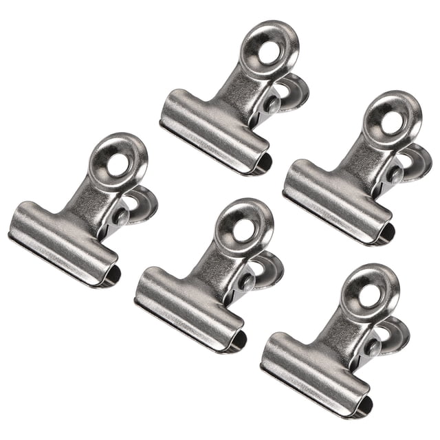 Unique Bargains Metal Hinge Clip Clamp 22mm Small Binder Clips Silver, 40 Pack