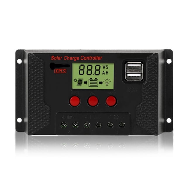 Yeacher 50A Solar Charge Controller, Solar Panel Controller 12V/24V Adjustable LCD Display Solar Panel Battery Regulator with Dual USB Port, Charge 3 Kinds of Batteries