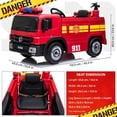 thumbnail image 3 of VOLTZ TOYS 12V Electric Fire Truck Ride-On Car for Kids, Motorized Toy Vehicle with Real Water Spray Gun, Fireman Backpack, Helmet, Siren & Flashing LED Lights, Red, 3 of 9