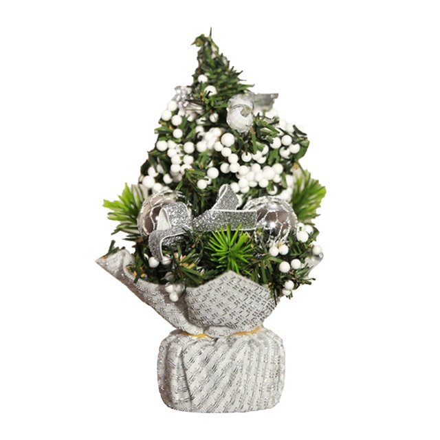 Silver Festive Small Christmas Tree For Home And Office Decorations Easy To Display And Store Dimensions 5.91 X 5.91 X 7.87 Inches Weight 0.18 Lb 1Pc