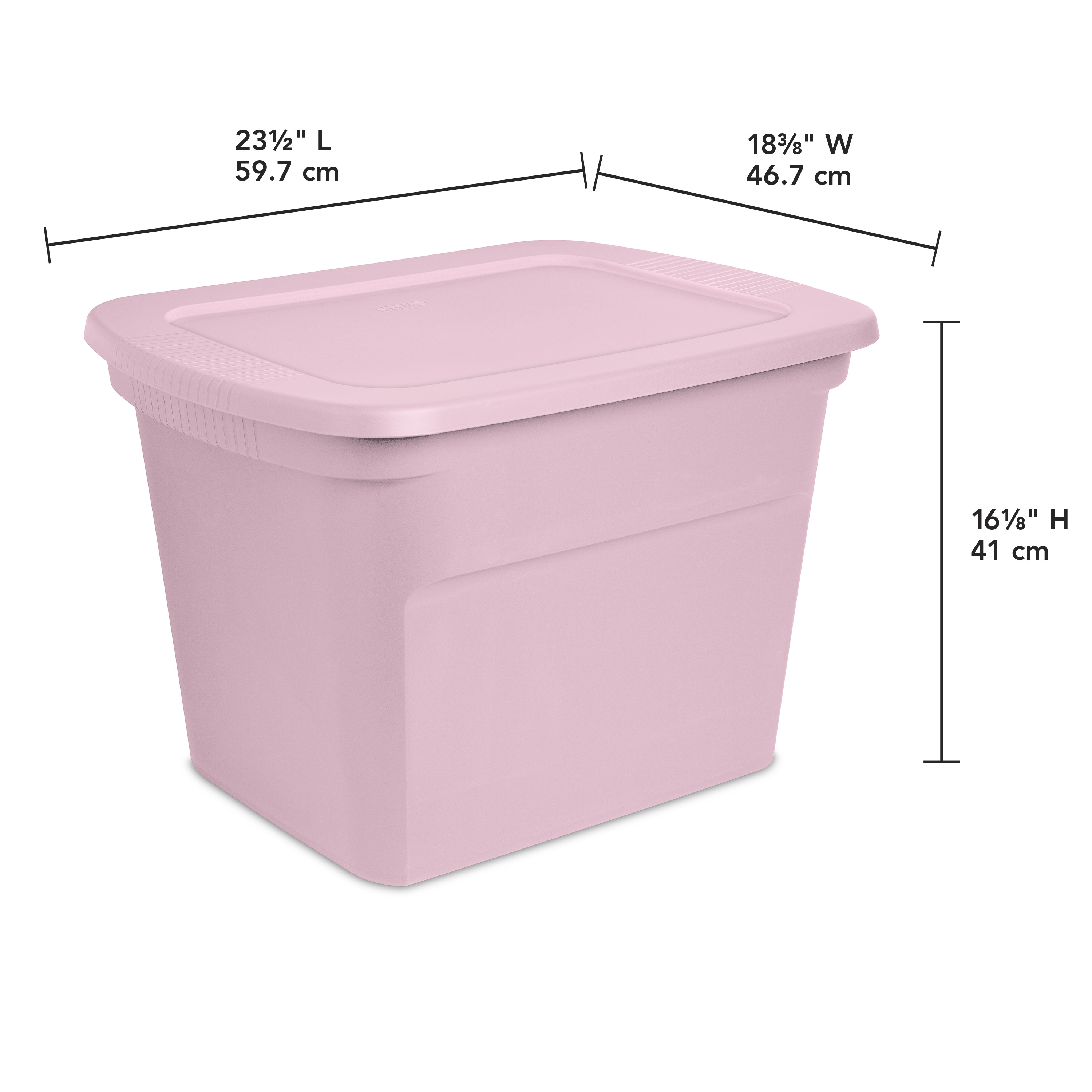 Sterilite Bac de rangement en plastique de 68 L avec couvercle à pression, empilable
