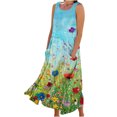 thumbnail image 1 of RKSTN Robes d'Été pour Femmes Décontractées Fluides Amples Grande Taille Robes avec Poches Mode Bohème à Imprimé Floral Sans Manches à Col Rond Robes Maxi, 1 of 5