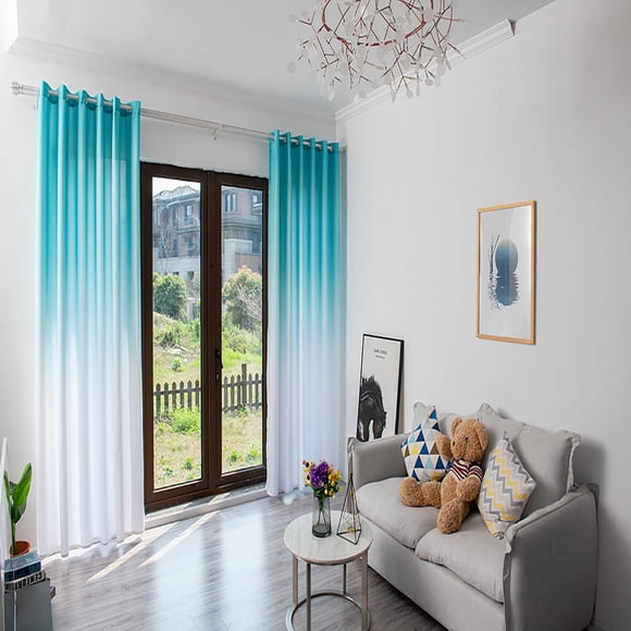 EGNMCR Curtains, Curtains for Bedroom Leaves Sheer Curtain Tulle Window Voile Drape Valance 1 Panel Fabric Window curtains
