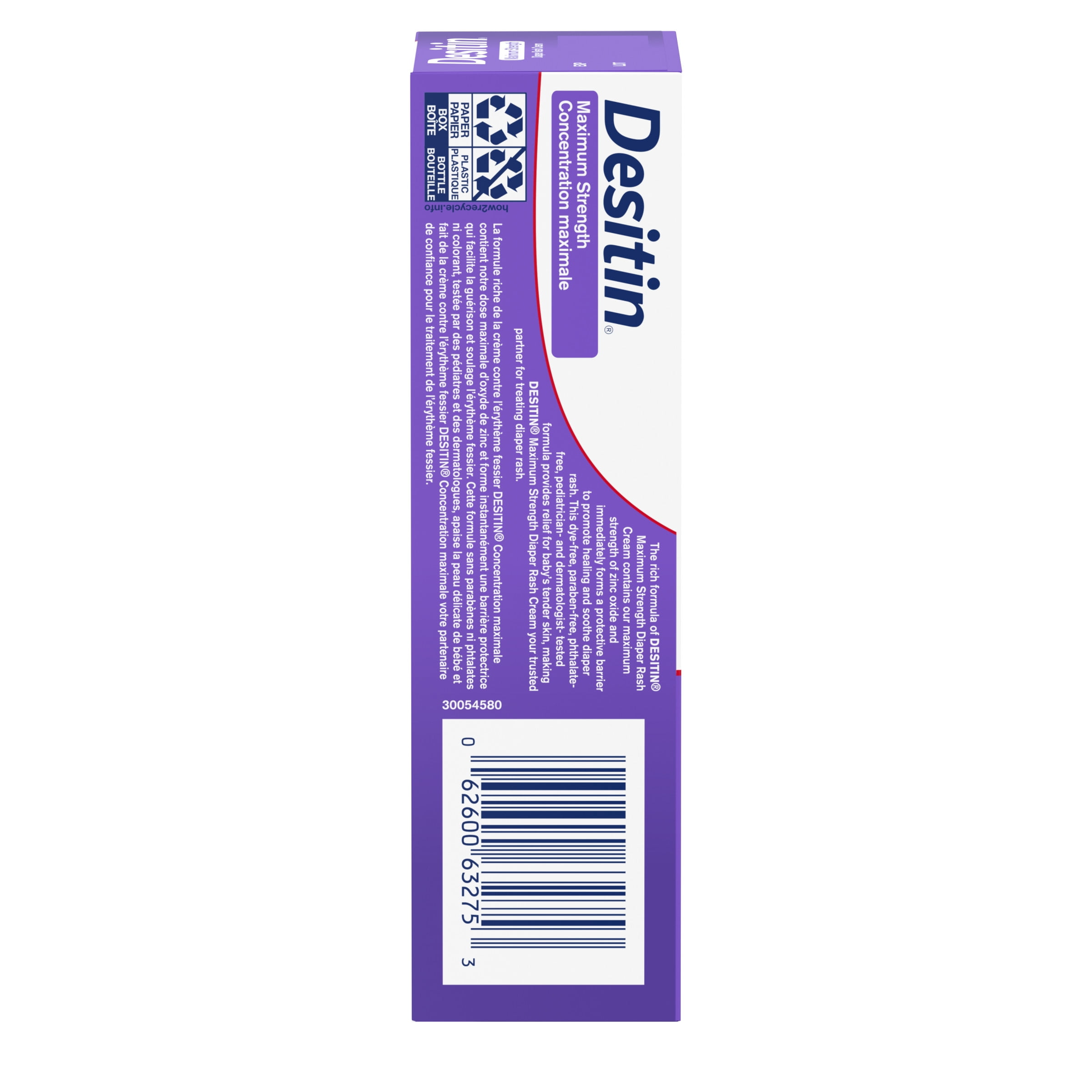 Desitin Maximum Strength Baby Diaper Rash Cream, 40% Zinc Oxide to Help Treat, Heal, and Prevent Diaper Rash, Hypoallergenic, Phthalate- & Paraben-Free Paste, 113 g