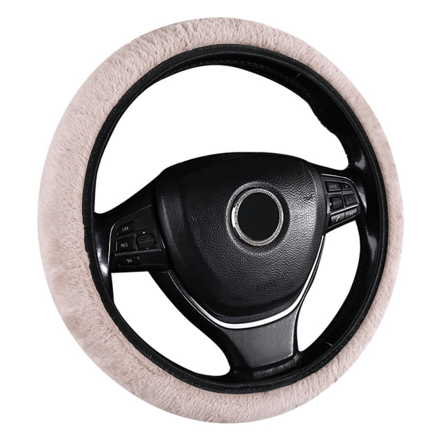 Lksixu Car Accessories Elastic Stretch Steering Wheel Cover with Soft Warm Non-Slip Car Decoration Car Wheel Protector Universal Fits 14-15 Inches Universal Car Interior Accessory