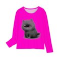 thumbnail image 4 of RXIRUCGD Chemises à Manches Longues pour Filles, Col Rond Mignon, Blouses Décontractées Élégantes (Rose Vif, Taille : 4 Ans), 4 of 5