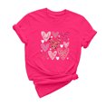 thumbnail image 2 of Meichang T-Shirts de la Saint-Valentin pour Femmes Imprimé Amour Doux Manches Courtes Col Rond Coupe Ample T-Shirts Tendance, 2 of 6