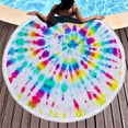 thumbnail image 1 of ddioayh Liquidation Serviette de Plage Ronde Imprimée Châle en Microfibre Serviette de Plage Tapis de Plage, 1 of 5