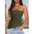 thumbnail image 4 of Womens Tube Top Summer Strapless Tops Army green XL, 4 of 7