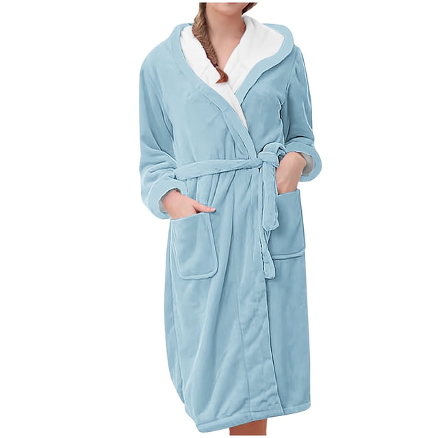 Birdeem Robes pour Femmes Vêtements d'Intérieur pour Femmes Flanelle Pyjamas à Capuche Peignoirs Longs Pyjamas et Pyjamas