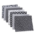 thumbnail image 1 of Black 7 Pc Cotton Fabric Squares 9.84X9.84 Inch Precut Patchwork Bundle For Quilting Sewing Crafts Soft Breathable Multicolor Prints, 1 of 7