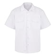 thumbnail image 2 of TOPTIE Short-Sleeve Work Shirt Straight Collar Utility Uniform Stain and Wrinkle Resistant-White-M, 2 of 7