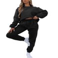 thumbnail image 1 of Femmes Sweat-Shirt Ensemble Manches Longues Col Rond Pantalons de Survêtement Ensemble Solide Activewear Set, 1 of 5