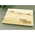 thumbnail image 2 of Rustic Wedding Wood Engraved Bride & Groom Guestbook Custom Photo Album Advice Scrapbook, 2 of 2