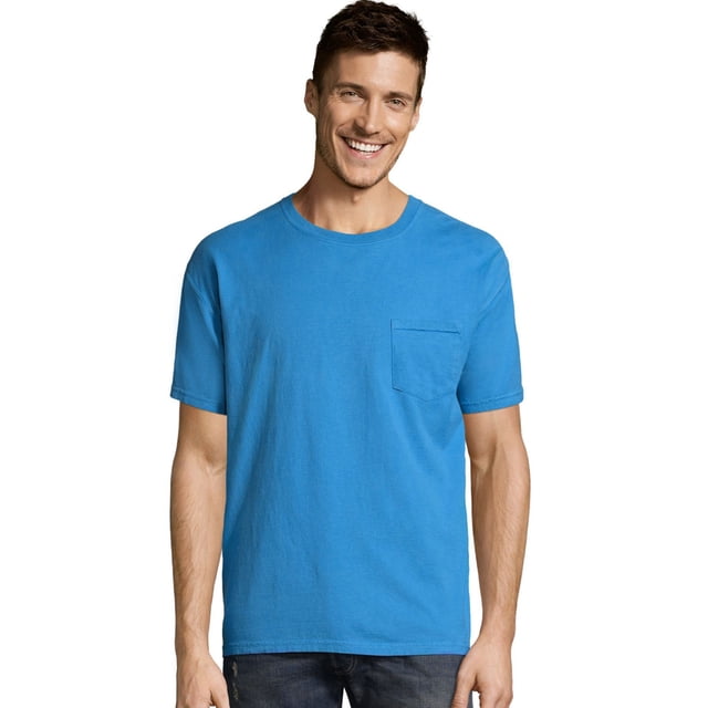 Hanes Mens ComfortWash Garment Dyed Short Sleeve Pocket Tee, 2XL