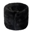 thumbnail image 2 of Winter Furry Plush Neck Warmer Solid Color Windproof Buttons Circle Loop Scarf Neckerchief winter gloves Black, 2 of 4