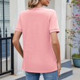 thumbnail image 4 of Timegard Womens Tops Front Keyhole Round Neck Short Sleeve T Shirts Solid Color Casual Tunic Blouses, 4 of 7