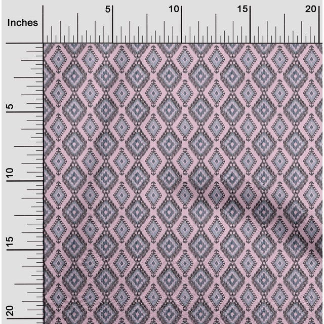 oneOone Georgette Viscose Fabric Argyle Style Ikat Printed Craft Fabric BTY 42 Inch Wide