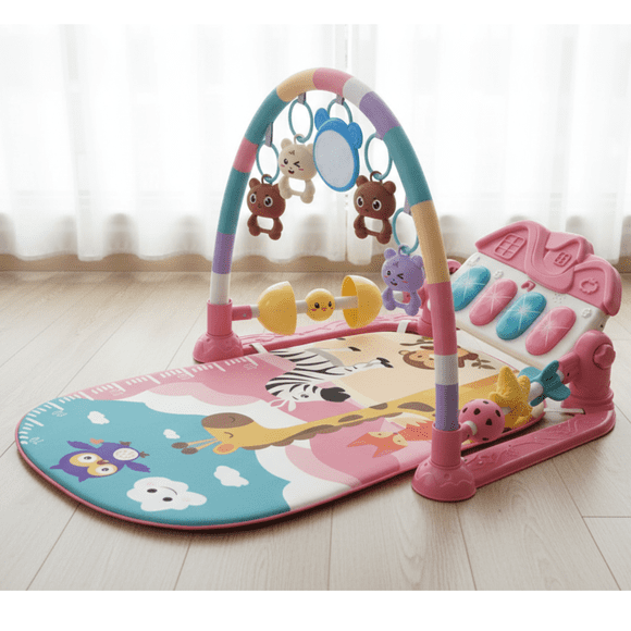 LivinVeluris Baby Deluxe 2-in-1 Piano Play Gym & Activity Mat for Tummy Time, Newborns & Infants