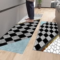 thumbnail image 4 of Amzcrzy 2 Pcs Kitchen Rugs Kitchen Floor Mats Set, Non-Slip Washable Kitchen Sink Mat Floor Mats, Comfort Cushioned Standing Mat, Simple Checkered Carpet Home Decor for Bar Laundry Office Desk, 4 of 7