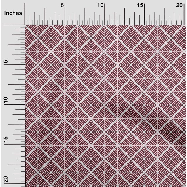 oneOone Polyester Lycra Rouge Diamant Géométrique Artisanat Projets Décor Tissu Imprimé par la Cour 56 Pouces de Large