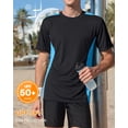 thumbnail image 4 of Charmo Mens UPF 50+ Swim Shirts Quick Dry Short Sleeve Swimsuit Tops Sun Protection Running Sufring Rash Guards, 4 of 8