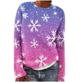 thumbnail image 2 of Wiyuqeen Chandails Flocon de Neige pour Femmes à Manches Longues Chandails de Noël Col Rond Chandail Tricoté de Fête de Noël Dégradé Chandails d'Automne, 2 of 5