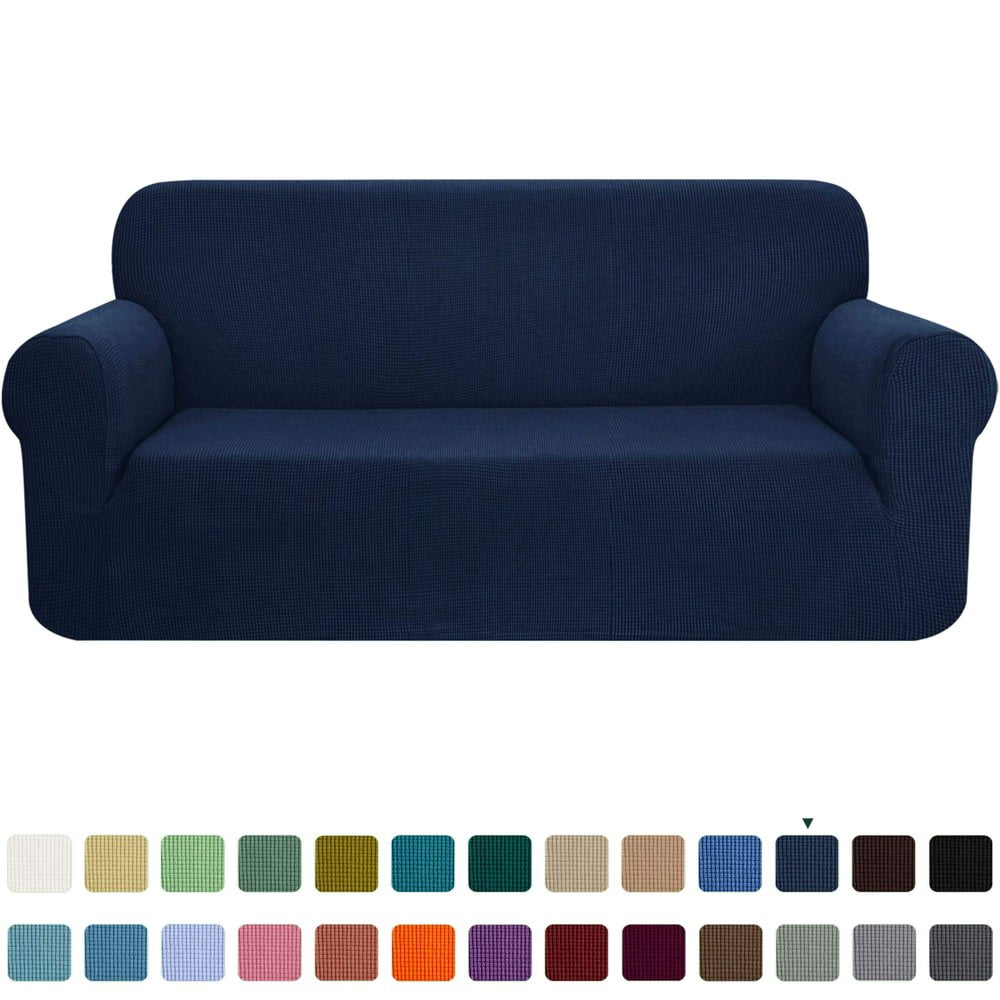 CHOK 2024 1-Piece Checks Stretch Sofa Cover Slipcover Couch Cover  Chair  Light Gray