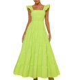 thumbnail image 1 of Jusqu'à 60 % de Rabais! pstuiky Robes d'Été Femmes Été Boho Smockées Robes de Plage Sans Manches à Bretelles Florales Fluides à Étages Fête Midi Décontractée Robe d'Été Loisirs Soldes Aujourd'hui Liquidation Blanc, 1 of 7