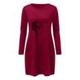 thumbnail image 2 of Robe Longue à Manches Longues Femme Imprimée Manches Longues Poches Robe Décontractée Sauvage Robe Ample Robe à Manches Longues Robes Décontractées pour Femmes Robes Décontractées Longues Décontractées, 2 of 8