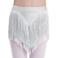 thumbnail image 1 of renvena Jupe de Danse Performance Salsa Rumba à Franges pour Filles Enfants Blanc 16, 1 of 7