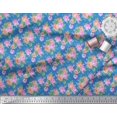 thumbnail image 3 of Soimoi Coton Tissu Cambier Point, Feuilles et Rose Imprimé Floral 1 Yard 42 Inch Wide, 3 of 3