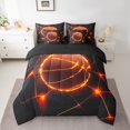 thumbnail image 2 of Erosebridal Ensemble de Literie Basketball pour Garçons, Format Simple, Ensemble de Lit Géométrie Néon, Déco Joueur de Sport, Réversible 7 Pcs, 2 of 5