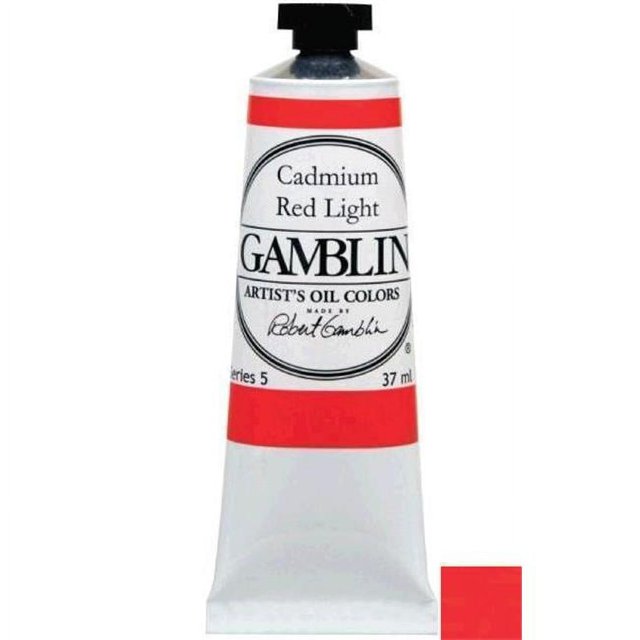Gamblin G1140 37ml Artists Grade Oil Color - Cadmium Red Light