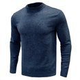 thumbnail image 2 of Chandail à Enfiler pour Hommes Chandail à Manches Longues à Col Rond pour Hommes Haut Uni, 2 of 4