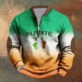 thumbnail image 2 of Penkiiy Haut Imprimé de la Saint-Patrick pour Homme Demi-Fermeture Éclair Haut à Manches Longues Haut à Manches Longues à Col Rond Chemise S Multicolore, 2 of 5