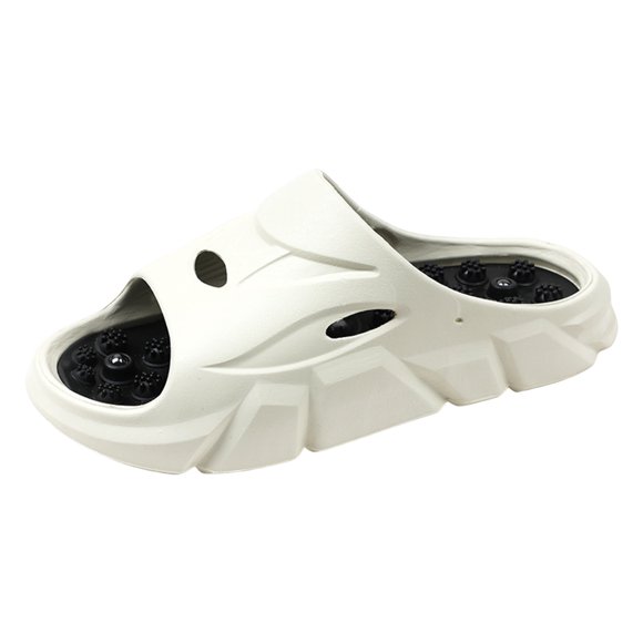 Unisex Platform Sandals for Womens Mens Open Toe Slip On Foot Massager Water proof Quick Drying Water Slide White Size 7.5